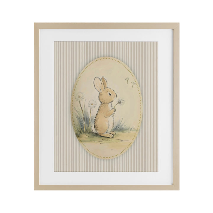 Dandelion Bunny Art Print Framed