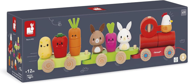 Janod Farm Pull-along Stacker Train