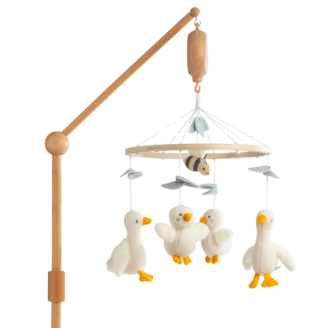 Musical Crib Wooden Goosey Goosey Mobile