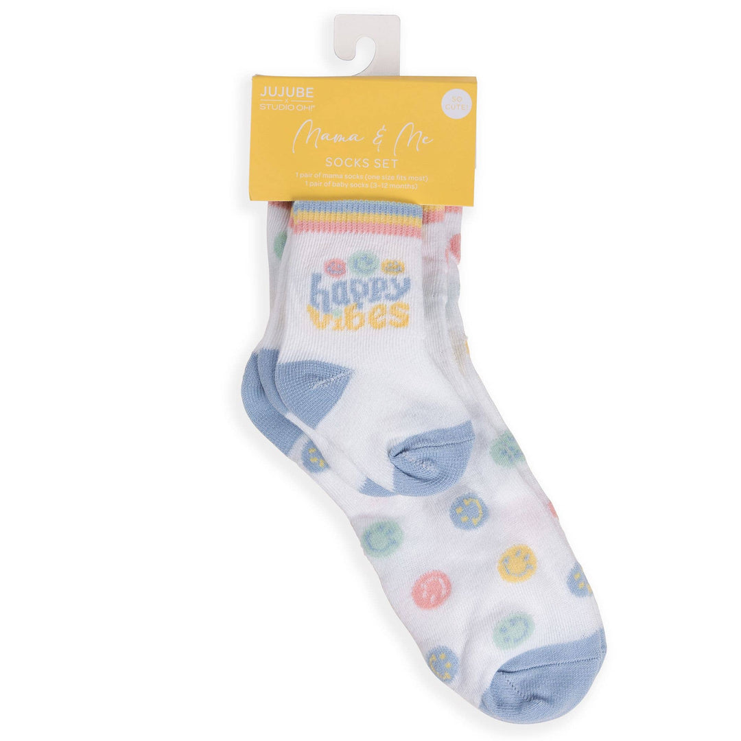 JuJuBe Mama & Me Socks Set Happy Baby Vibes