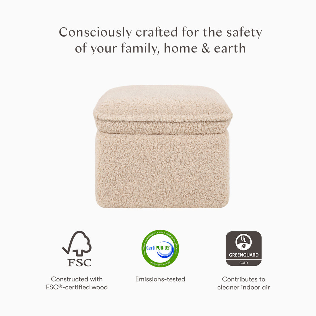 Babyletto Cali Storage Ottoman in Eco-Performance Fabric | Water Repellent & Stain Resistant