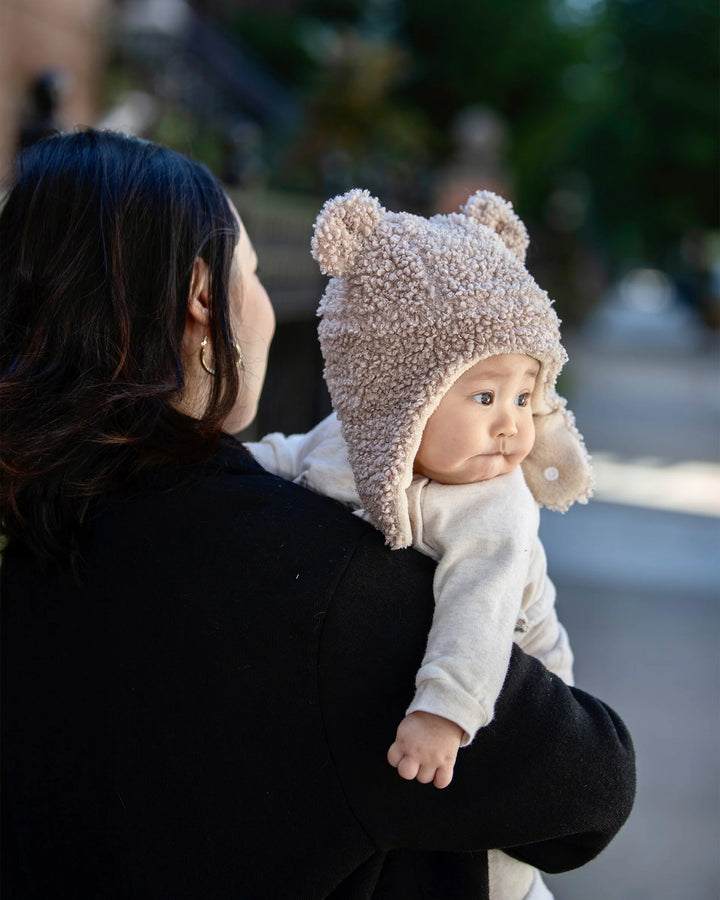 7 a.m. Teddy Bear Hat and Mitten set