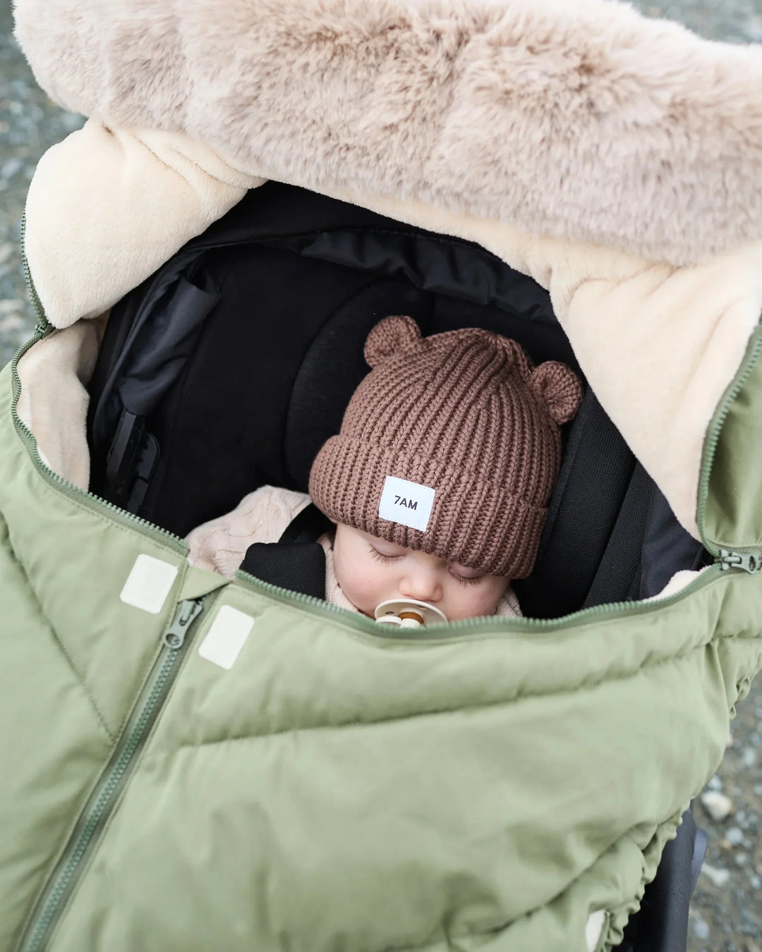 Car Seat Cocoon • Helsinki  Woodland Faux Fur