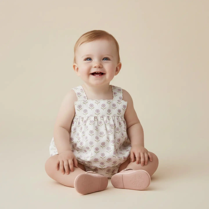Makemake Organics Scalloped Top and Bloomer Set - Lavender