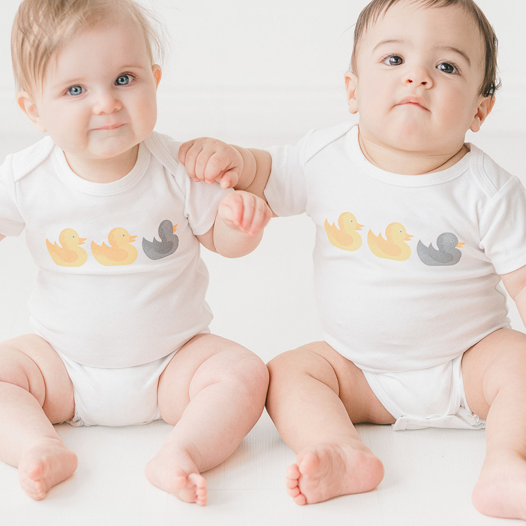 Sweetpea & Co. Duck Duck Gray Duck Baby Onesie