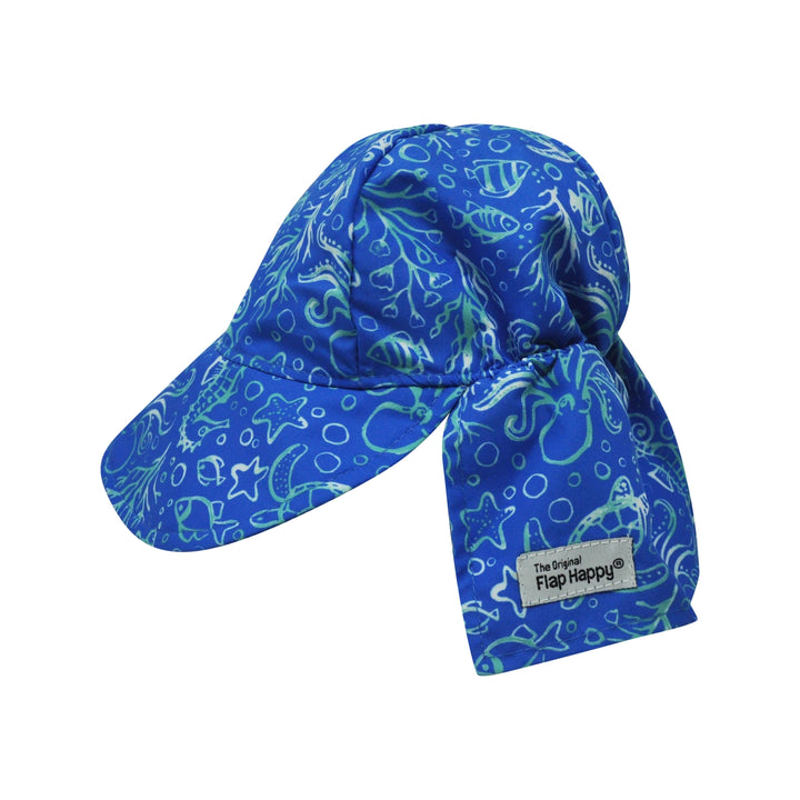 Flappy Happy Kids Upf 50+ Original Flap Summer Hat - Calypso Sea