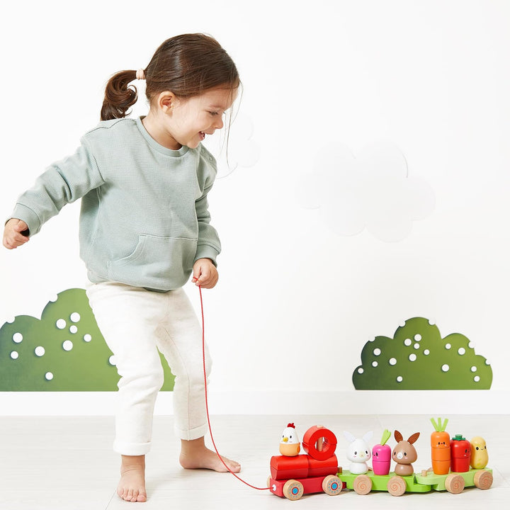 Janod Farm Pull-along Stacker Train