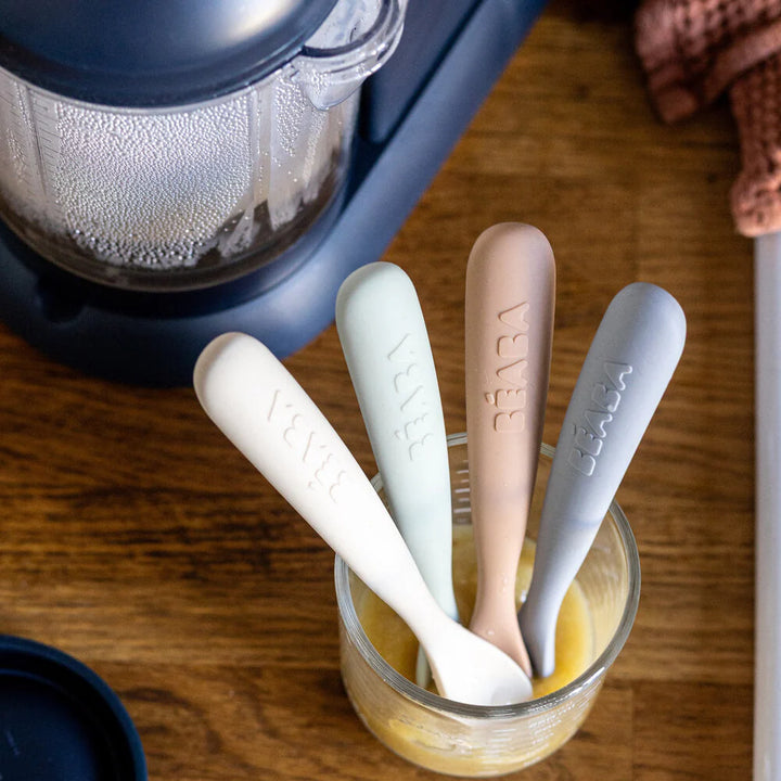 Beaba Baby's First Foods Silicone Spoons (4pc) - Natural