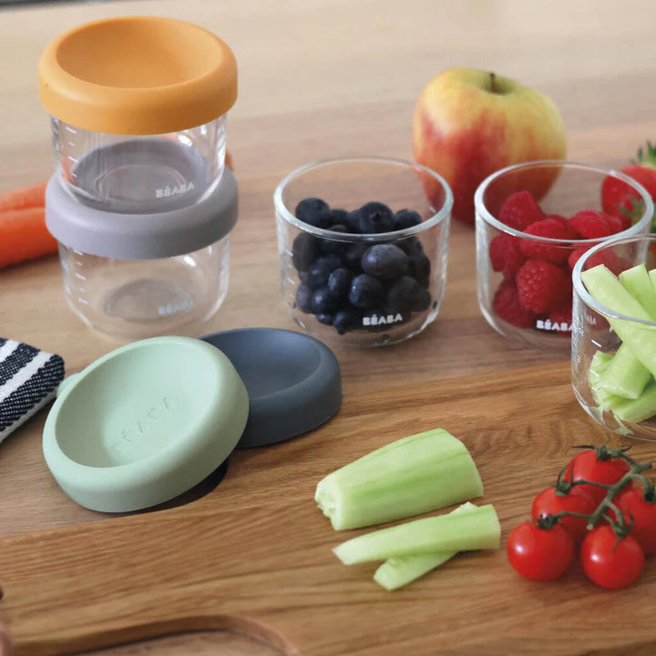 Beaba Set of Six 5 oz baby Food Jars - Sunrise