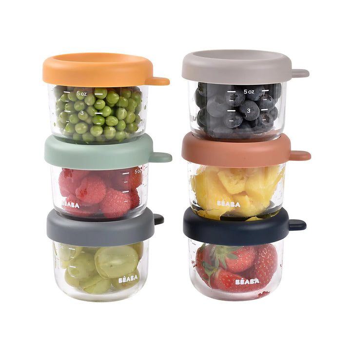 Beaba Set of Six 5 oz baby Food Jars - Sunrise