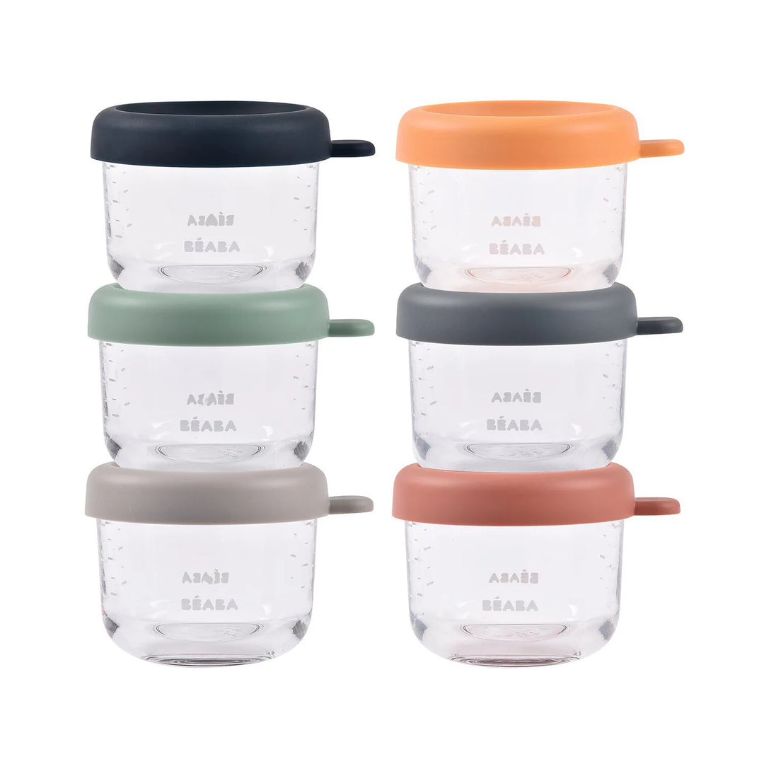 Beaba Set of Six 5 oz baby Food Jars - Sunrise