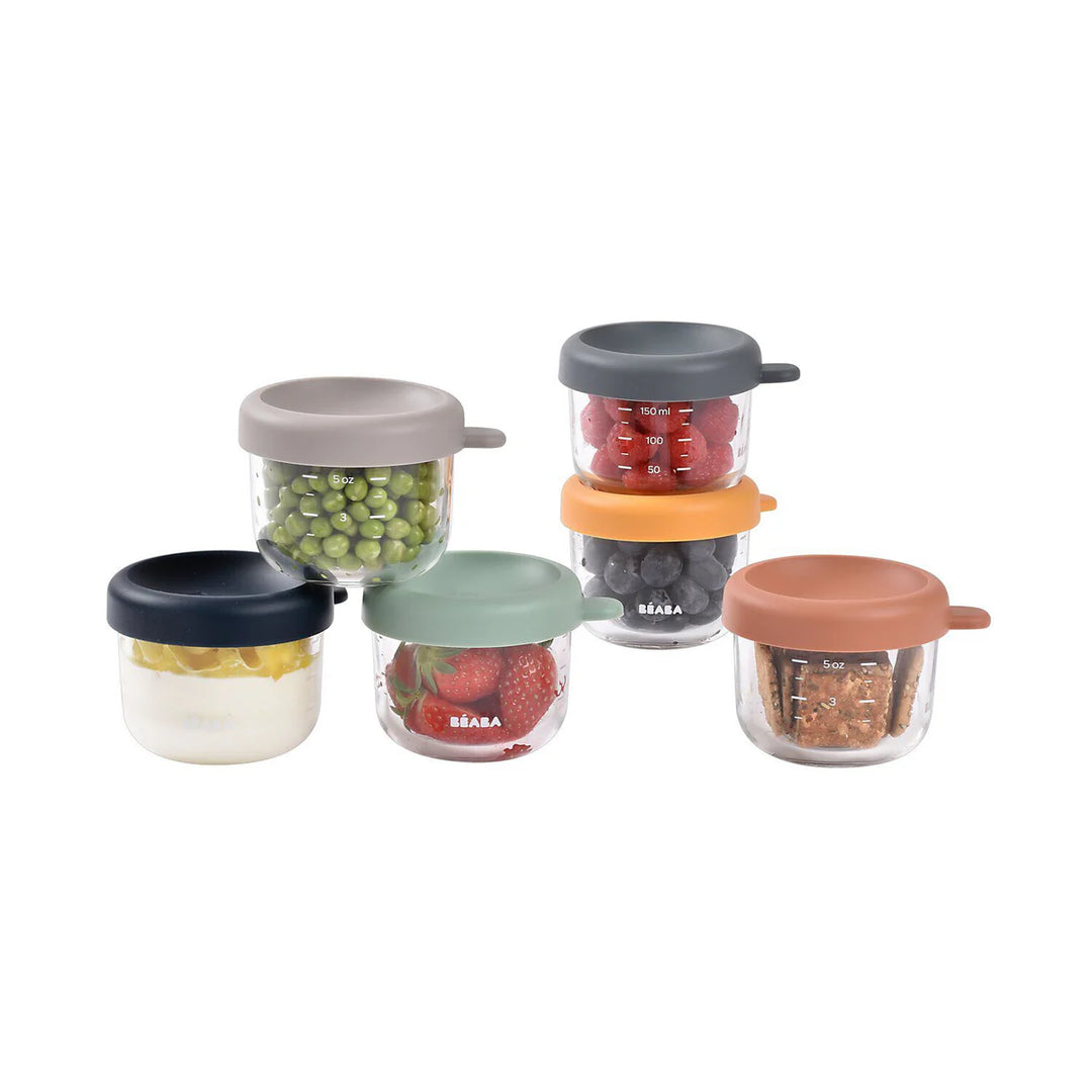 Beaba Set of Six 5 oz baby Food Jars - Sunrise