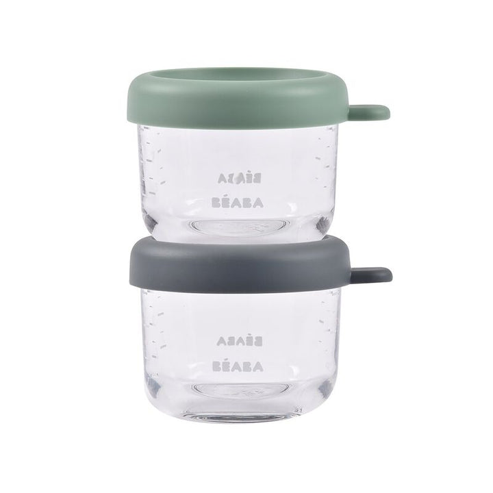 Beaba Glass Baby Food Jars Set of 2 - Sage/Mineral