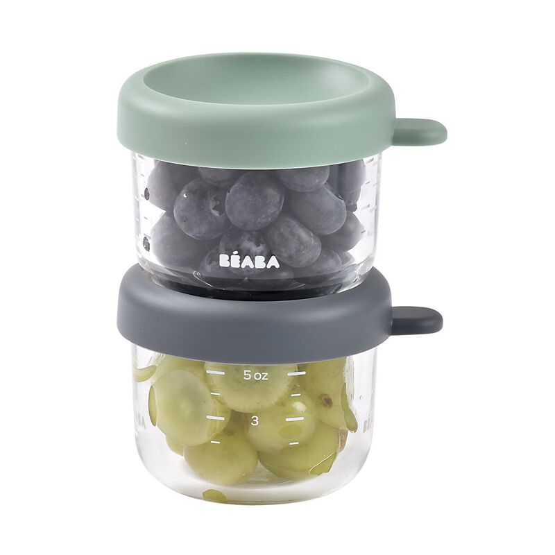 Beaba Glass Baby Food Jars Set of 2 - Sage/Mineral