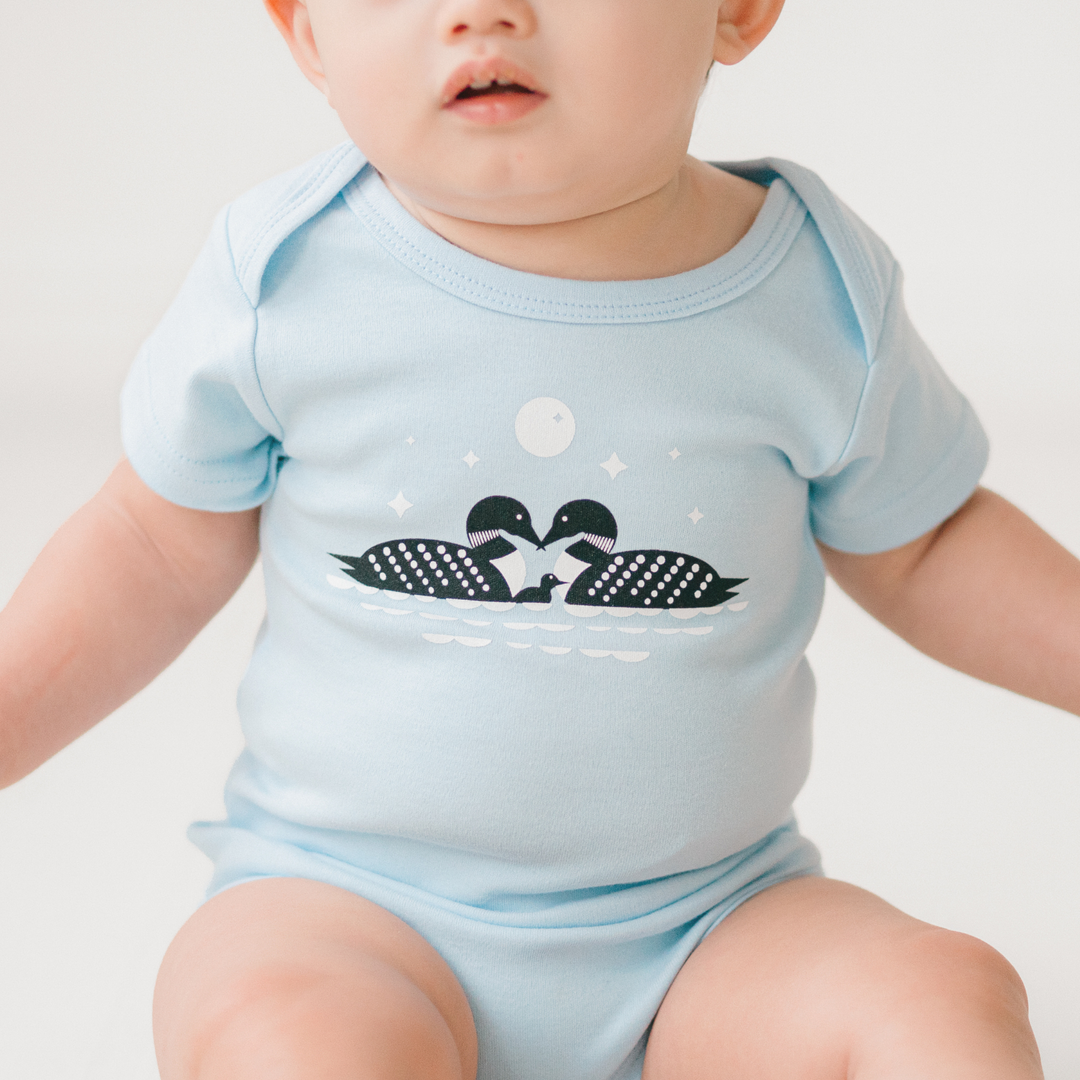Sweetpea & Co. Loon Family baby onesie