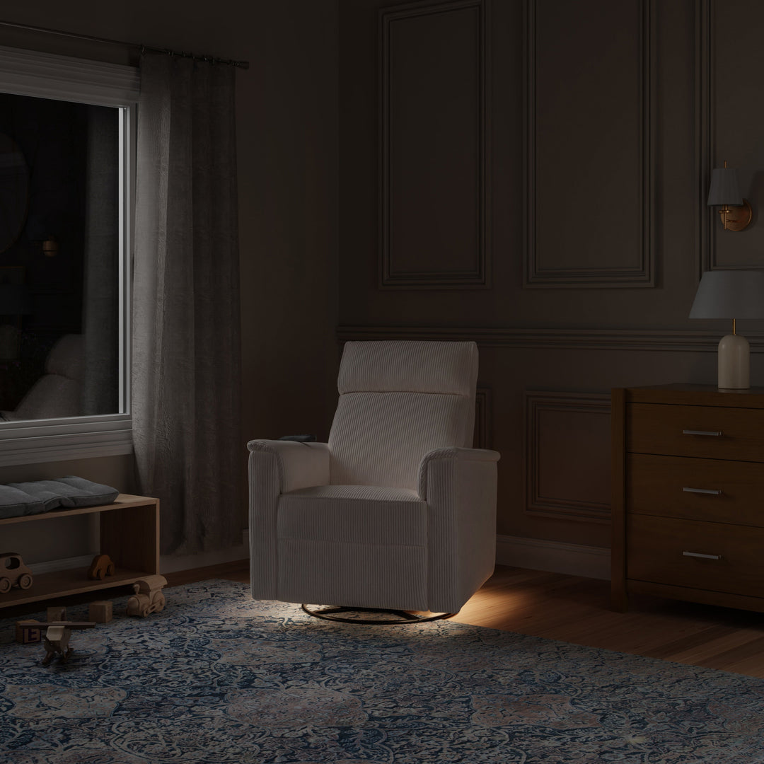 Namesake Willa Deluxe Power Recliner and Swivel Glider with Heat + Massage | Ivory Corduroy | EXCLUSIVE!