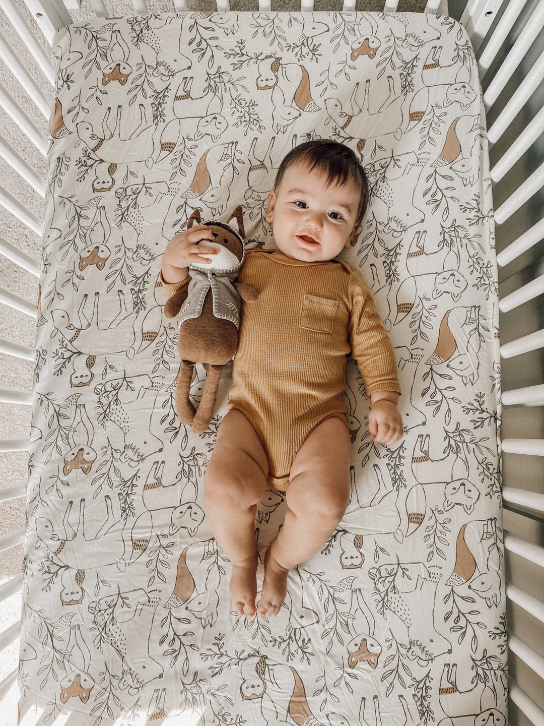 Crane Woodland Crib Sheet