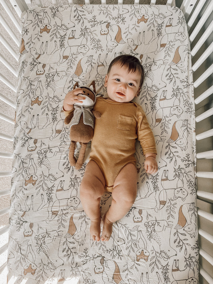 Crane Woodland Crib Sheet