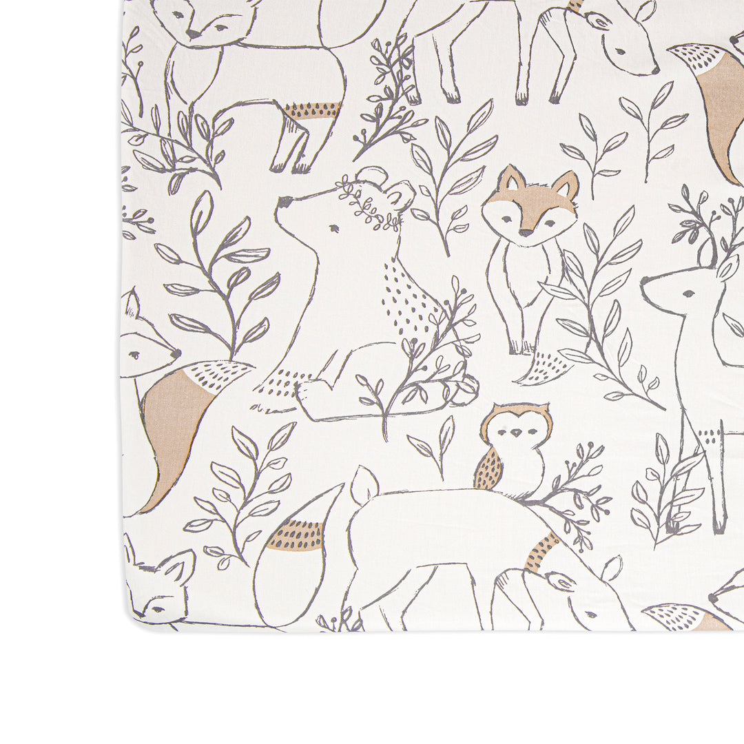 Crane Woodland Crib Sheet