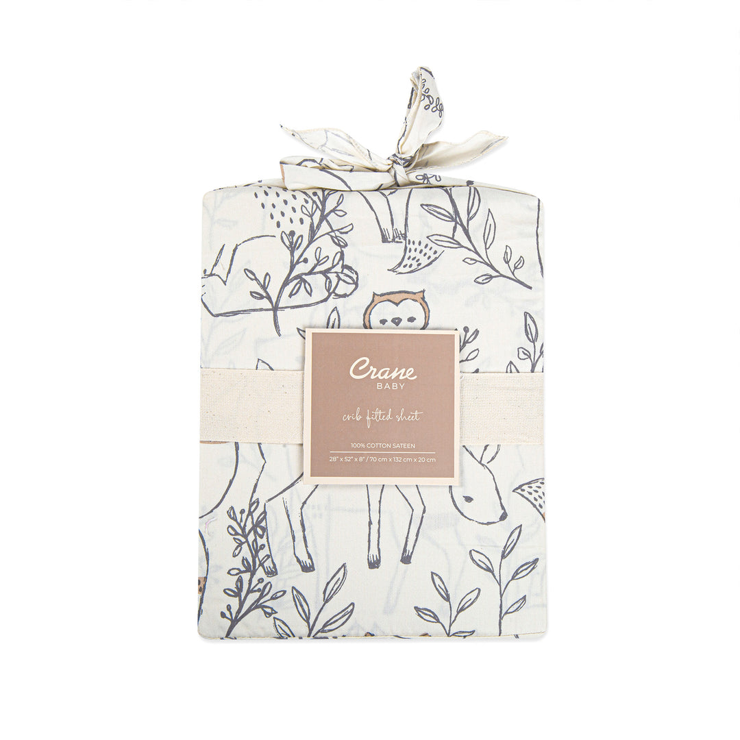Crane Woodland Crib Sheet