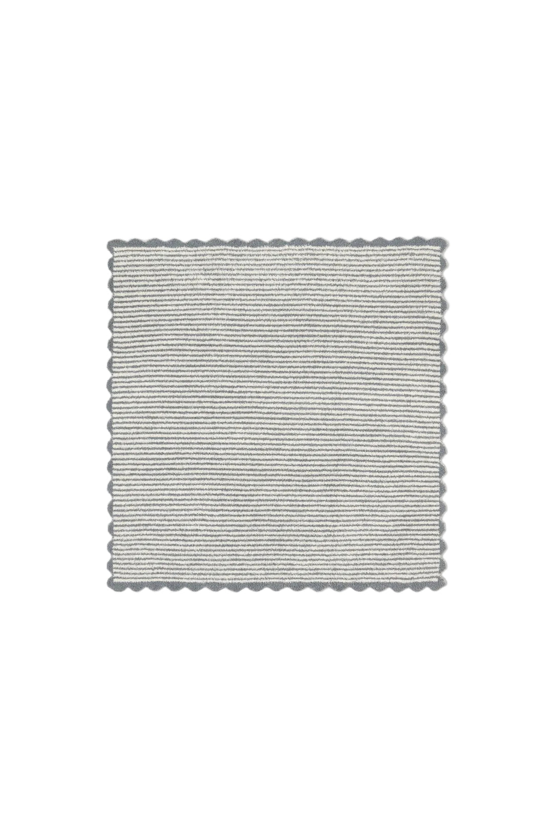 Barefoot Dreams CozyChic Stripe Scallop Receiving Blanket