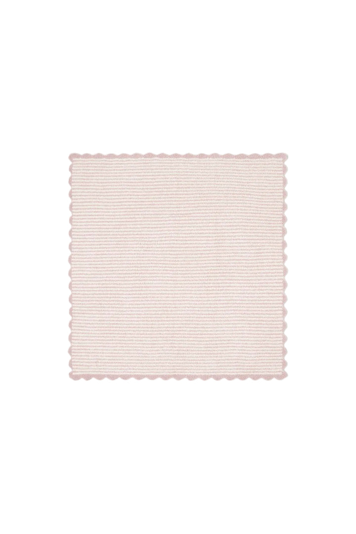 Barefoot Dreams CozyChic Stripe Scallop Receiving Blanket