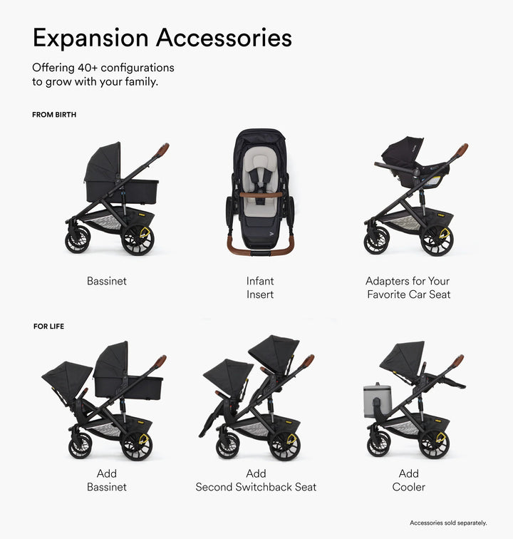 Veer Switch&Roll Luxe - Single to Double Stroller Bundle with Leather Kit