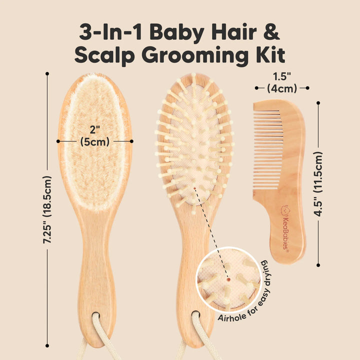 KeaBabies Hair Brush & Comb Set