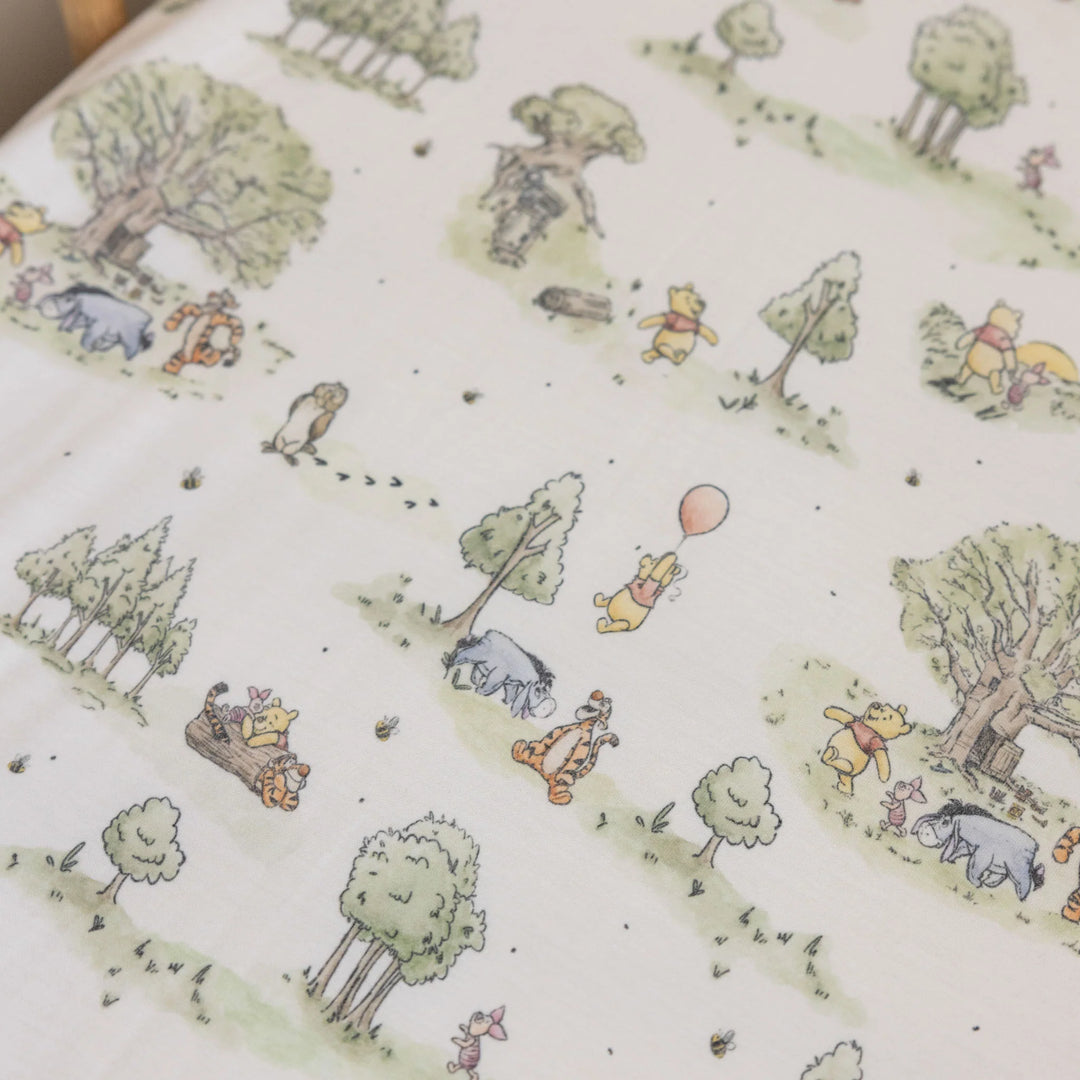 Premium Knit Crib Sheet Pooh - Hundred Acre Woods