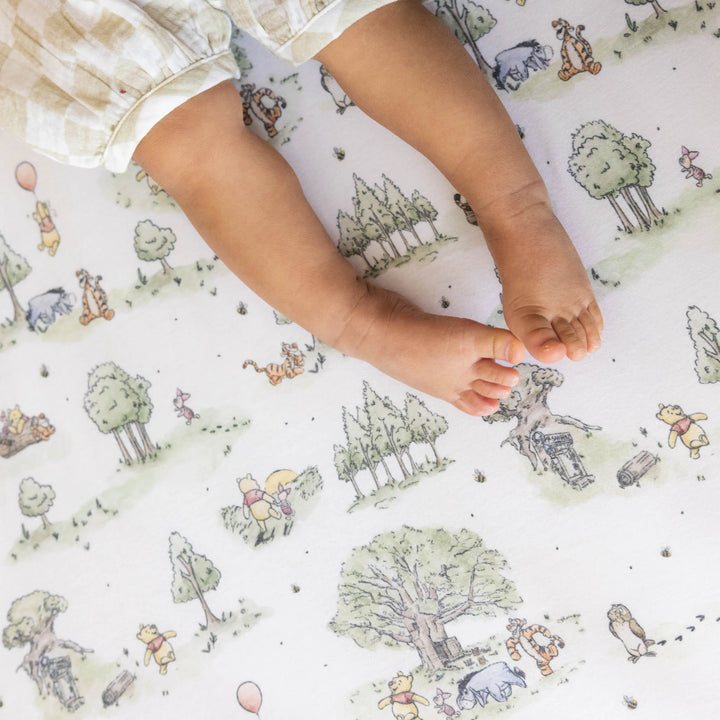 Premium Knit Crib Sheet Pooh - Hundred Acre Woods