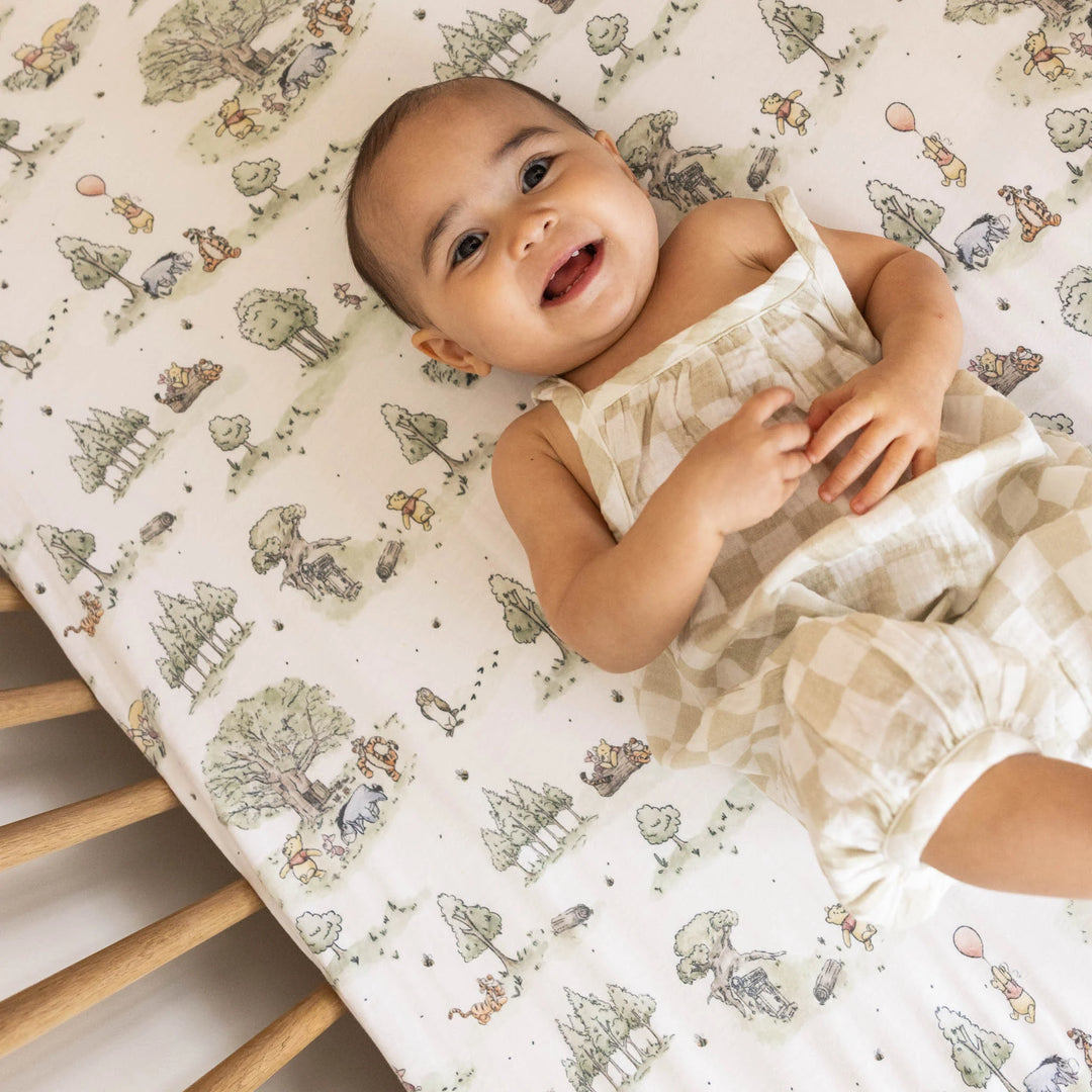 Premium Knit Crib Sheet Pooh - Hundred Acre Woods
