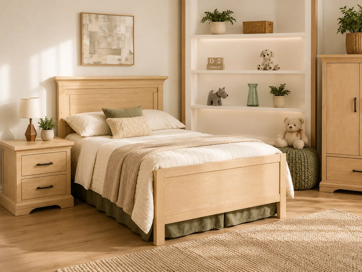 Pali Genova Convertible Crib with Straight Feet - Sandstone