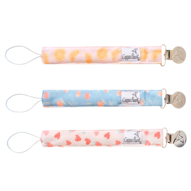 Copper Pearl Pacifier Clip - 3 pk