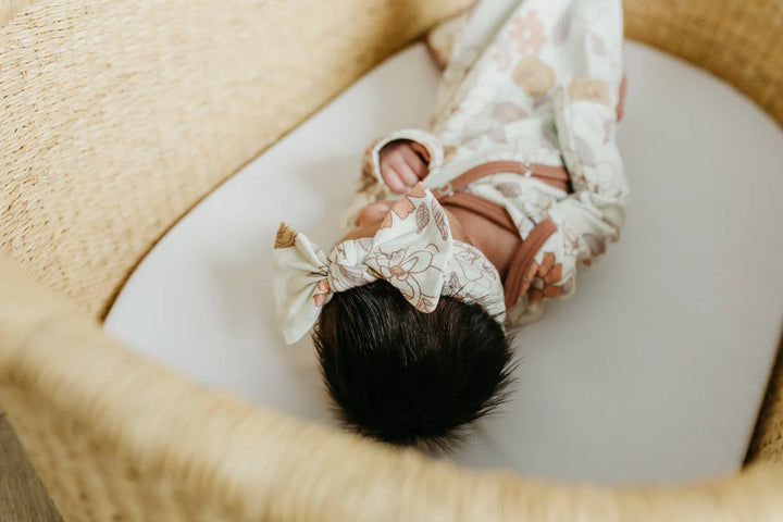 Copper Pearl Knit Headband Bow