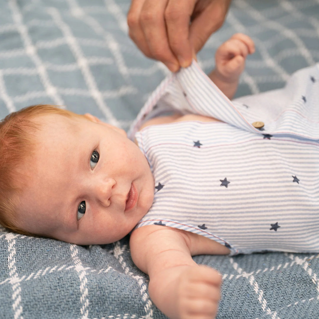 Magnetic Me Seersucker Stars n' Stripes Sleeveless Romper