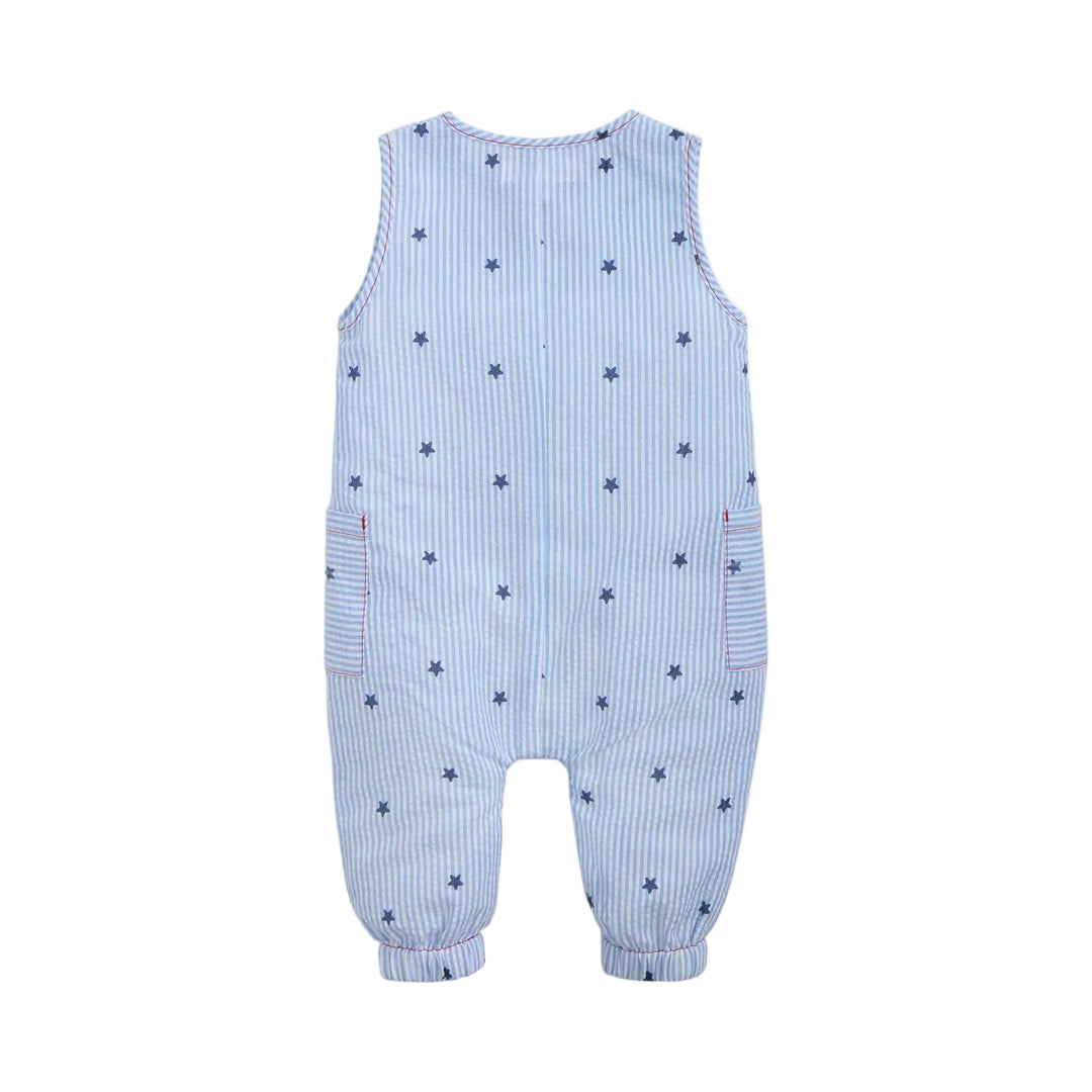 Magnetic Me Seersucker Stars n' Stripes Sleeveless Romper