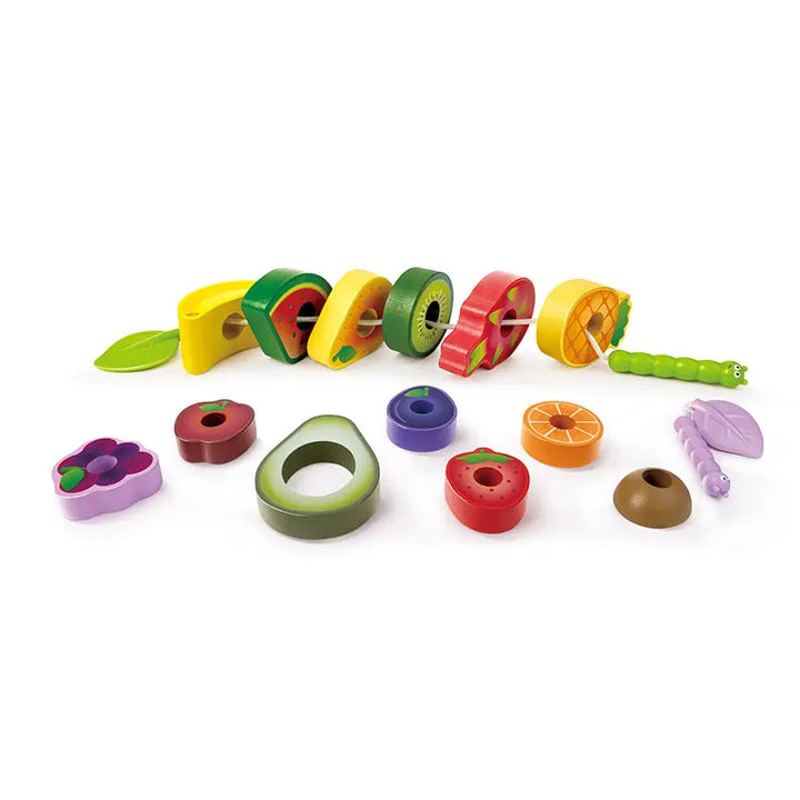 Wooden Caterpillar Fruit Feast Set