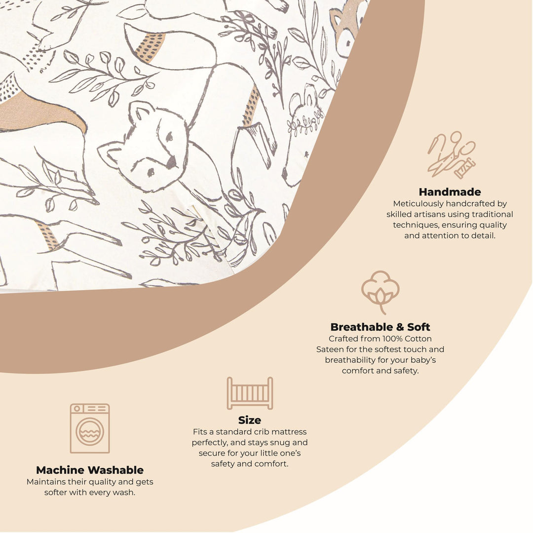 Crane Woodland Crib Sheet