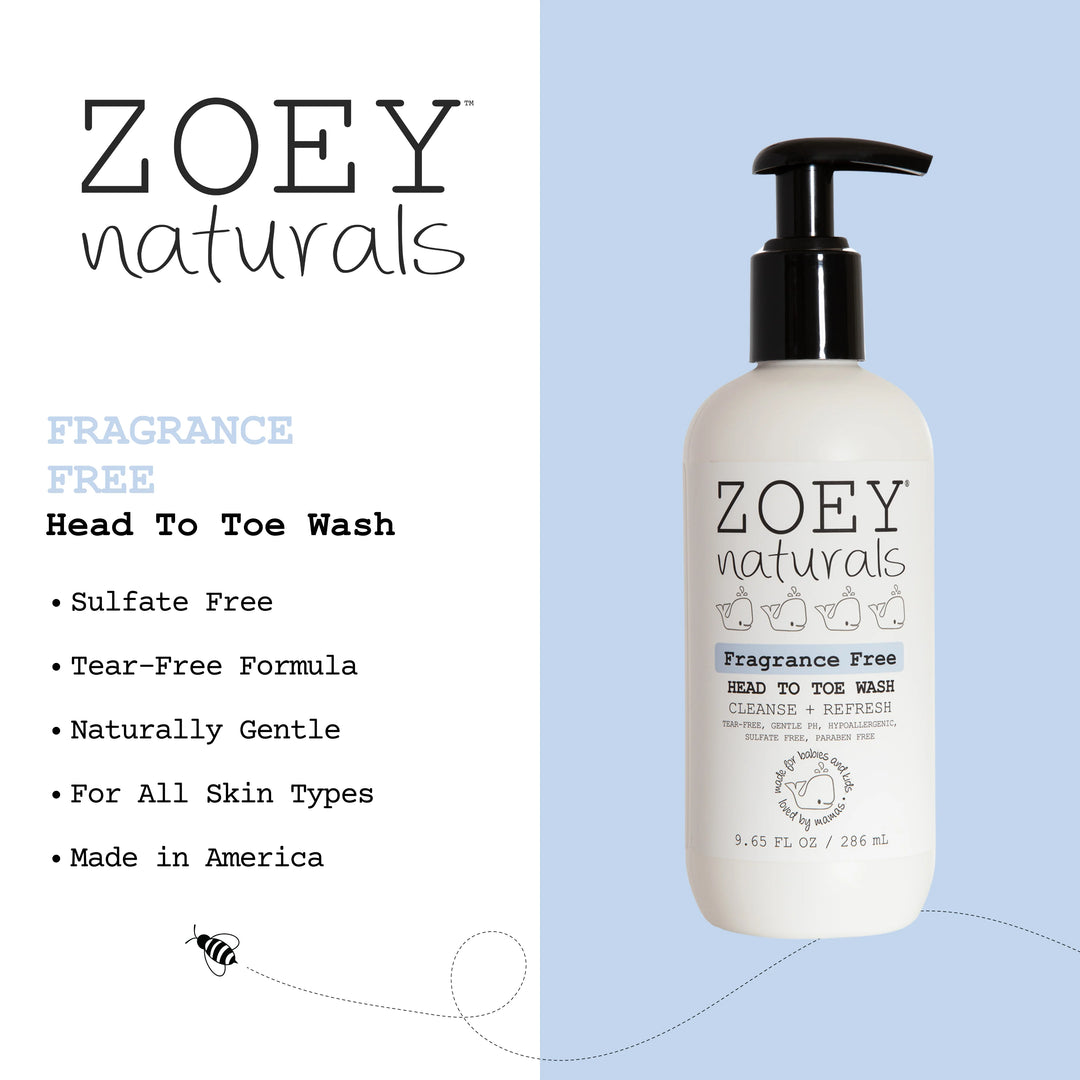 Zoey Naturals Fragrance Free Head To Toe Wash