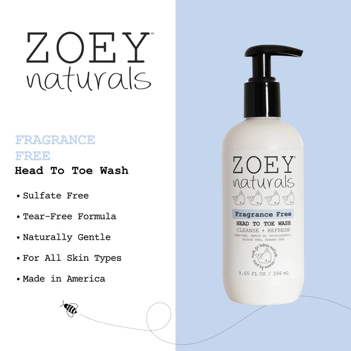 Zoey Naturals Fragrance Free Head To Toe Wash