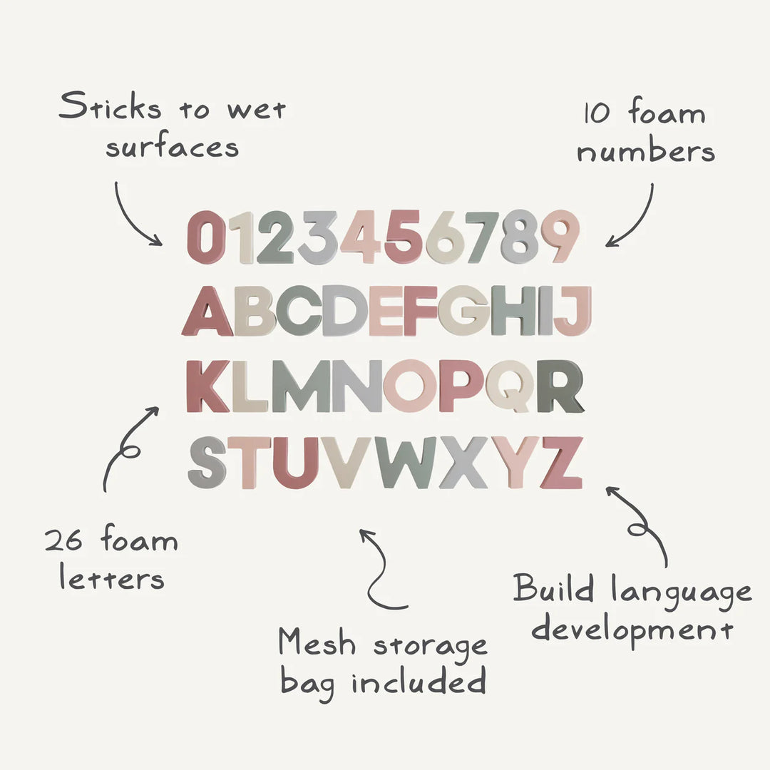 Mushie Letters & Numbers Bath Play Set