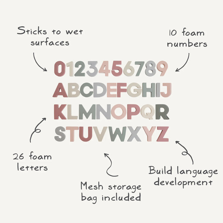 Mushie Letters & Numbers Bath Play Set