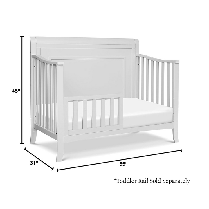 MDB Anders 4-in-1 Convertible Crib in Cloud Grey, Greenguard Gold Certified