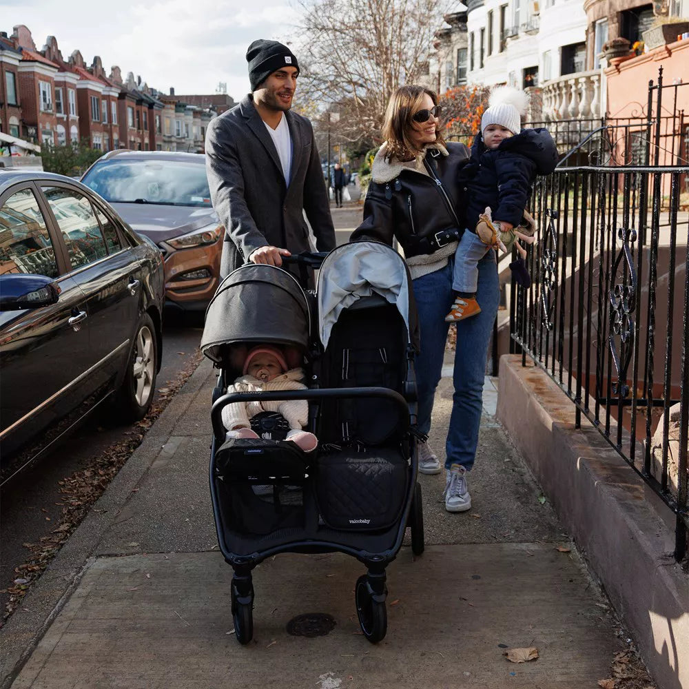 Valcobaby Slim Lightweight Twin Stroller - Licorice