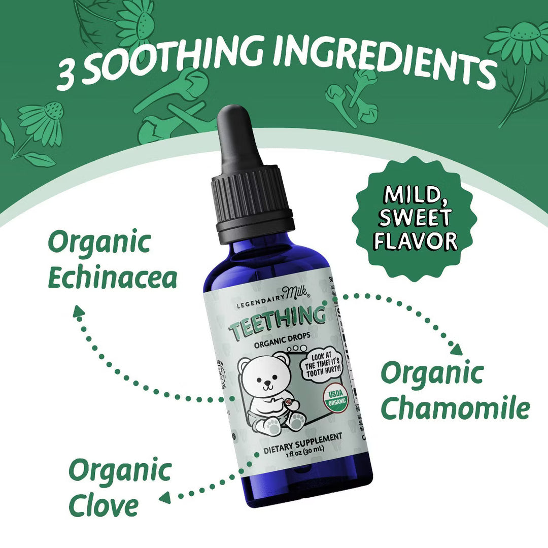 Legendairy Milk Organic Baby Teething Drops, Infant Teething Relief - 1 fl oz