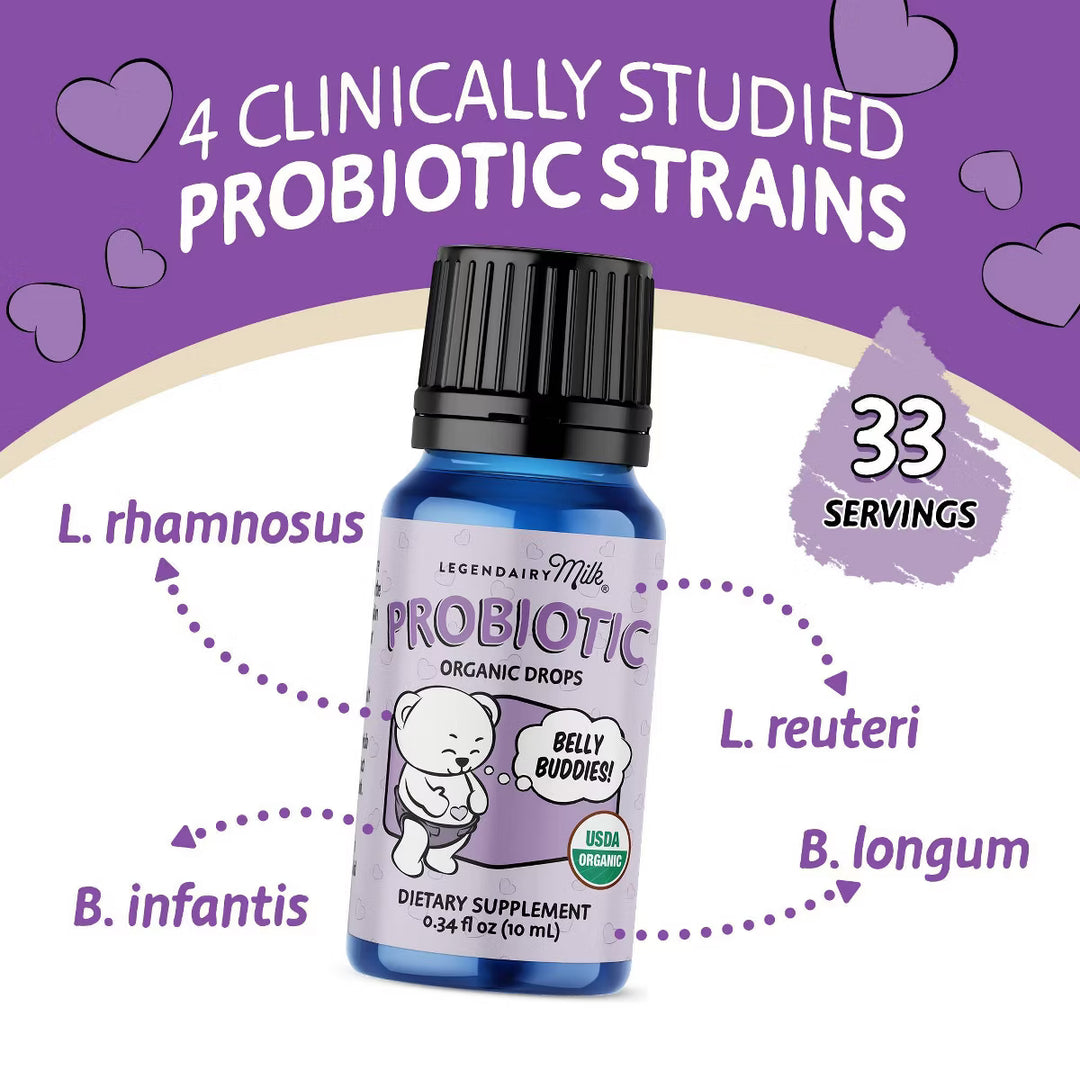 Legendairy Milk Organic Baby Probiotic Drops, Digestive Support for Infants - 0.34 fl oz