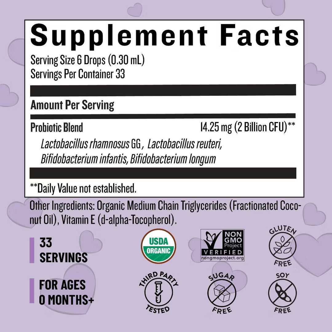 Legendairy Milk Organic Baby Probiotic Drops, Digestive Support for Infants - 0.34 fl oz