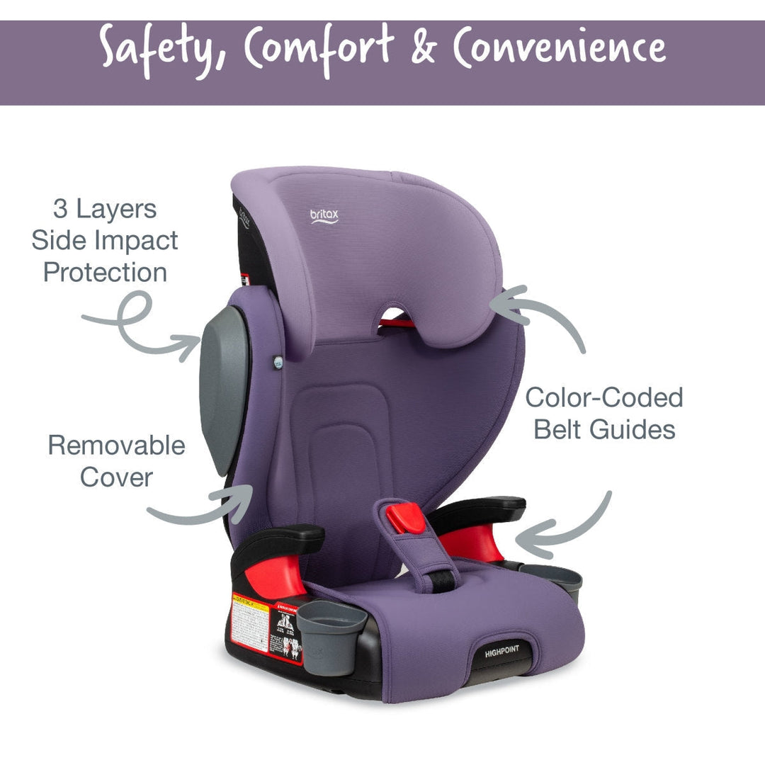 britax side impact protection Britax Highpoint Backless Belt-Positioning Booster Seat with Safewash – Baby Grand