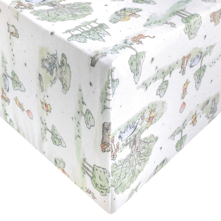 Premium Knit Crib Sheet Pooh - Hundred Acre Woods