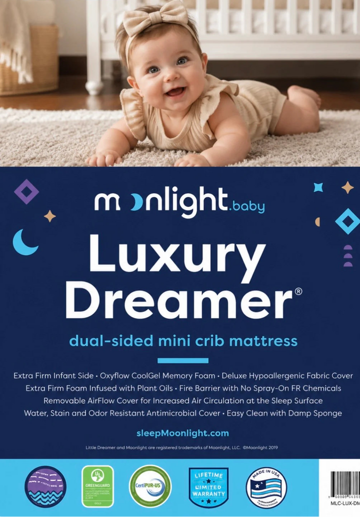 Moonlight Luxury Dreamer Crib Mattress w/ Breathable Cover